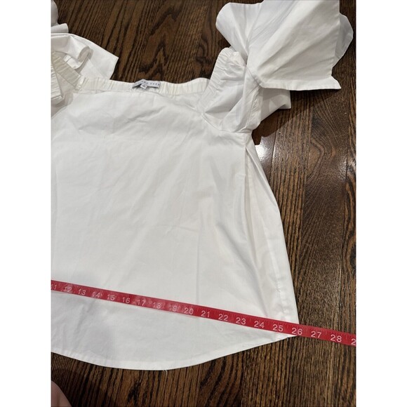 Endless Rose Blouse Womens Medium Tiered Ruffled Sleeve Off the Shoulder‎ White - Picture 10 of 10